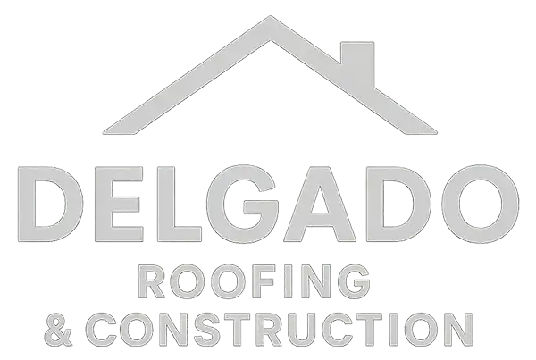 Delgado Roofing & Construction company logo with roofline icon